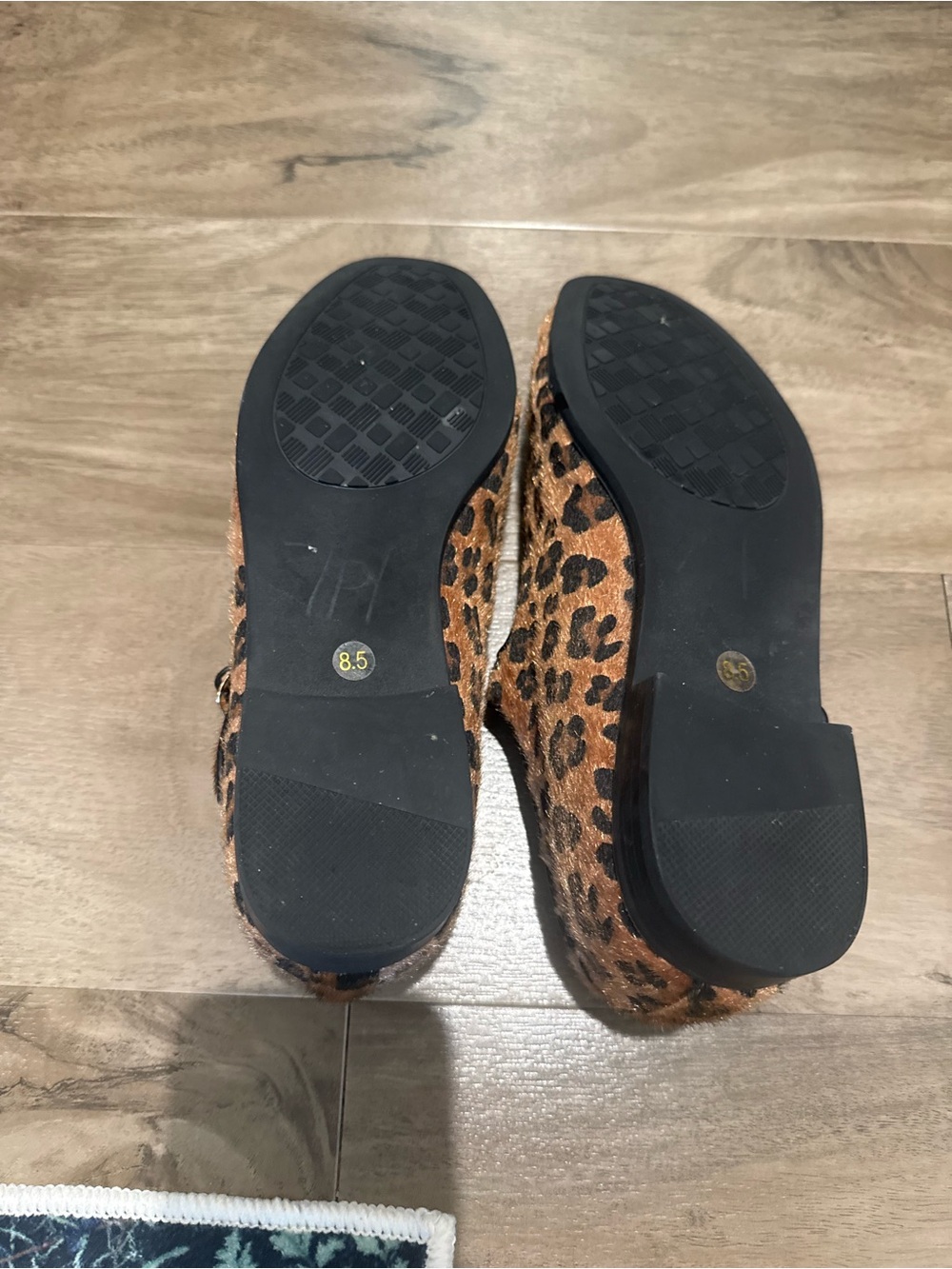 Leopard Calf Hair Mary Jane Flats Size 8.5 Ballet Shoes Quiet Luxury Coquette - Picture 8 of 8